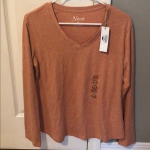 Long sleeve T-shirt.  Burnt orange.